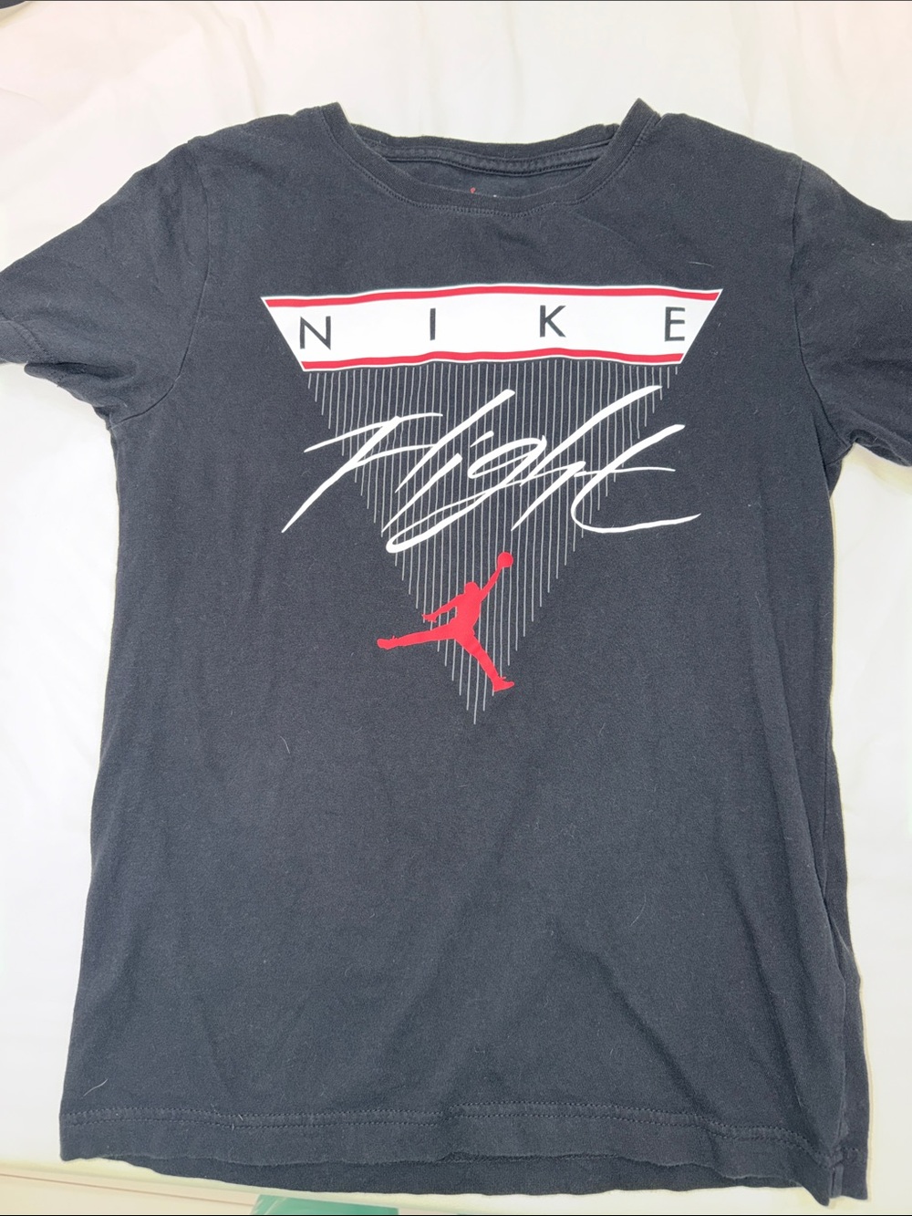 Nike Black Short-Sleeve Tee with Red Jumpman size boy medium